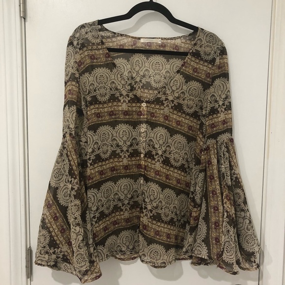 Millau Tops - Millau Boho Hippy Tribal Aztec Summer Blouse S